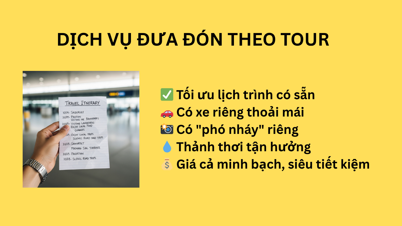 Dịch vụ đưa đón theo tour Đà Lạt